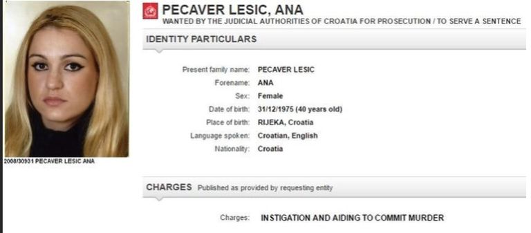 ana-pecaver-lesic, interpol, tiralica
