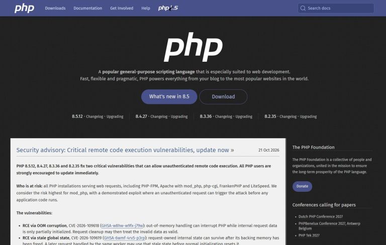 php, napad, kibernetika