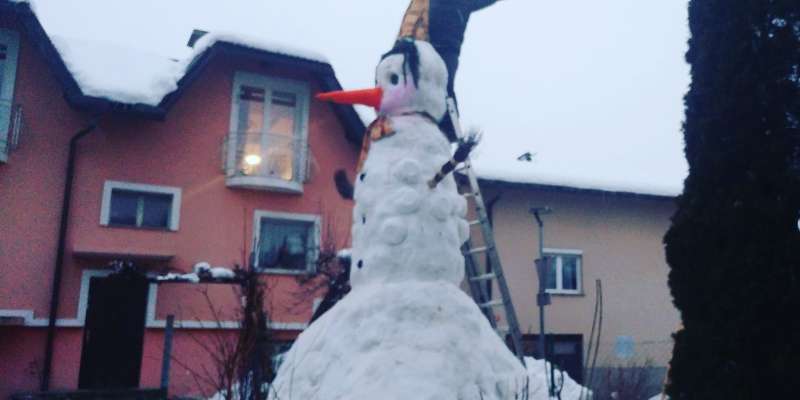 Marko Mulec naredil ogromnega snežaka