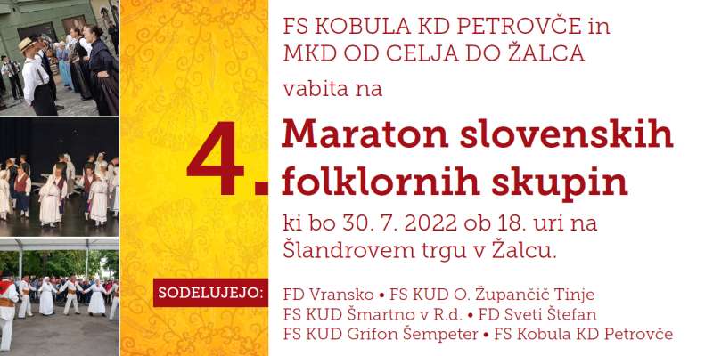 Vabljeni v Žalec, na 4. maraton slovenskih folklornih skupin