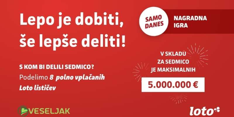 Samo danes: poteguj se za 5 milijonov!