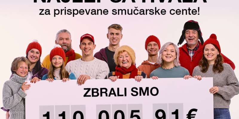 V dobrodelni akciji »Smučarski centi« zbranih 110.005,91 evra za mlade smučarske upe
