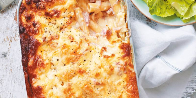 Puhasto zapecene sirove testenine s sunko