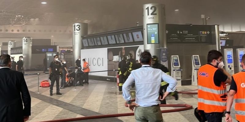 malpensa, pozar