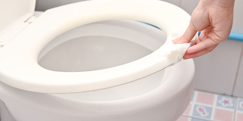 Stranišče. wc školjka, pokrov