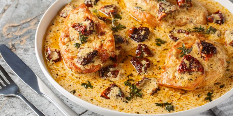 Marry me chicken, piščanec, omaka, sušeni paradižniki