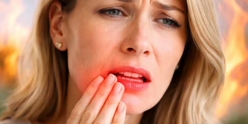 Sindrom pekočih ust, usta, bolečina