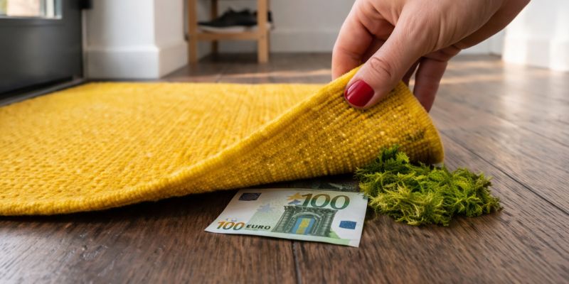 Lifting the doormat to reveal treasure.png