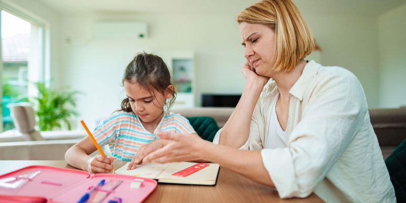 mama in hči učenje
