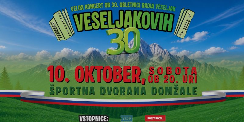 Koncert ob 30 letnici radia Veseljak se seli v Domžale