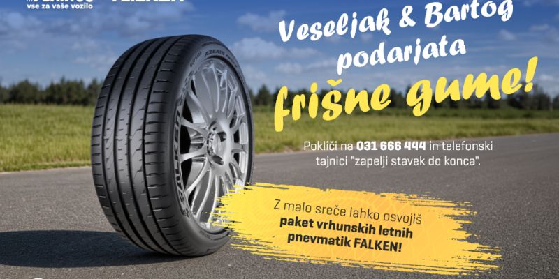 Osvojite letne pnevmatike Falken na Veseljaku