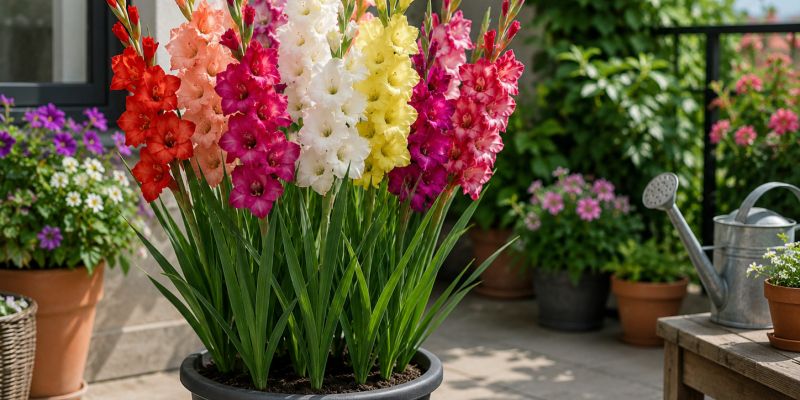 gladiole, balkonsko-cvetje
