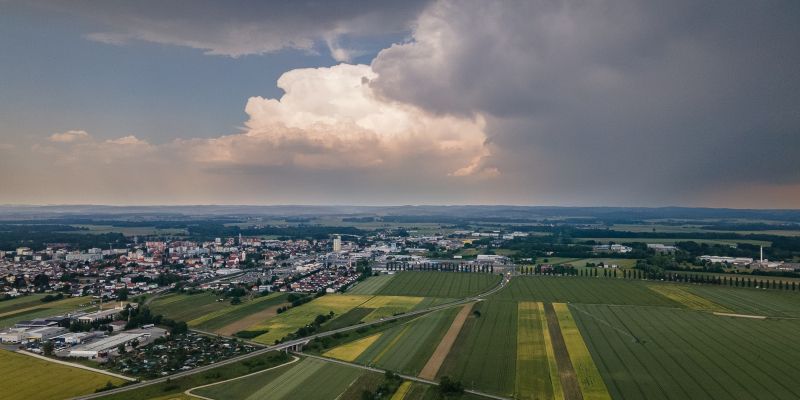 neurje, dron, nevihta, dež, padavine, murska-sobota, oblaki