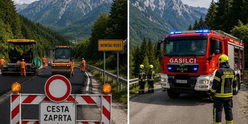 cesta zapora gasilci