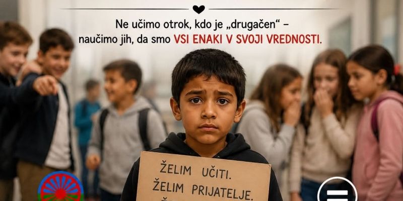 Ilustracija, ustvarjena z umetno inteligenco, ob zapisu na FB-profilu Rebeke Timon o tem, kaj je prvi šolski dan doživel njen otrok