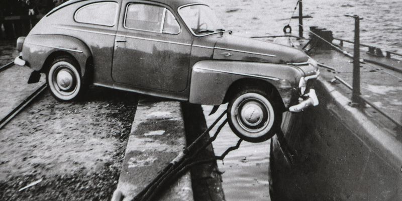 avtomobil, podmornica, trčenje, švedska, 1961