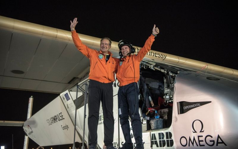 pilota André Borschberg in Bertrand Piccard