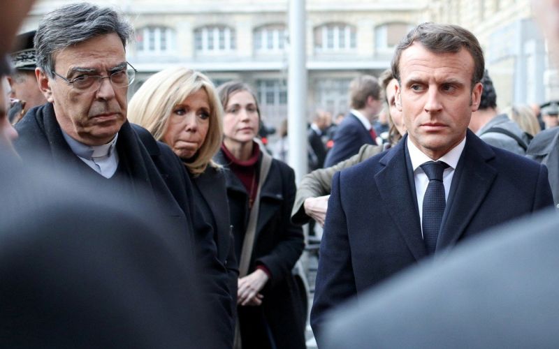 emmanuel macron, Brigitte Macron, Michel Aupetit .jpg