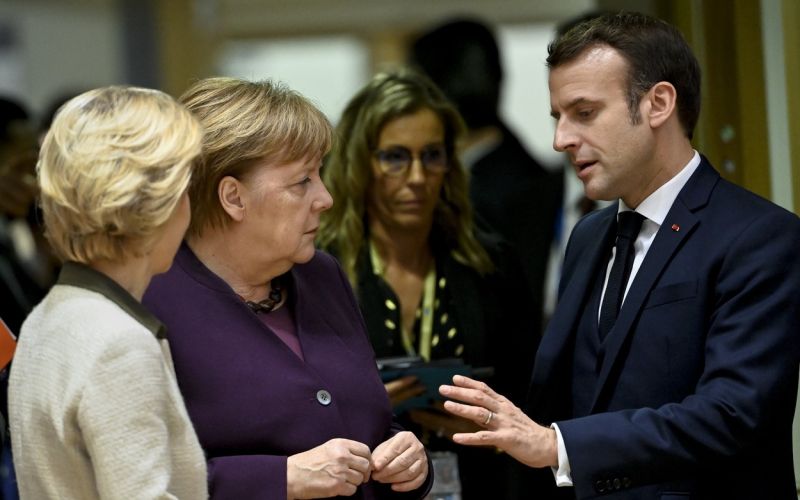 Ursula Von der Leyen, Angela Merkel, Emmanuel Macron
