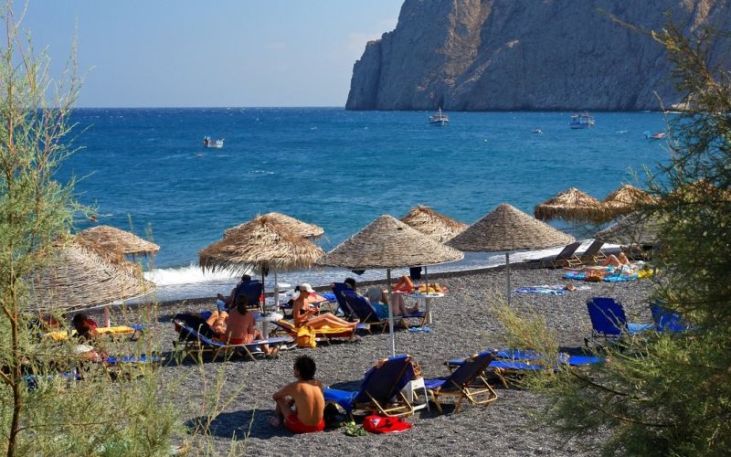 plaža, grčija, santorini