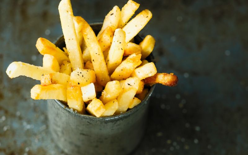 dueta, pomfri, mašččobe