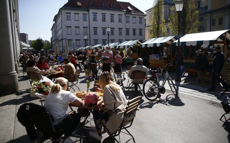 Terase gostinskih lokalov v Ljubljani.