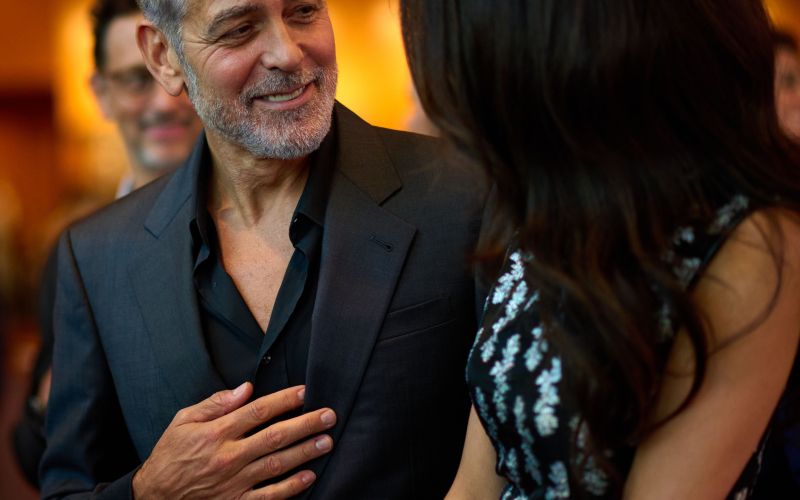 George in Amal Clooney