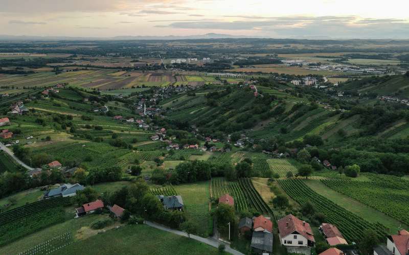 dron, zračni, panorama, ulice, lendava, vinarium