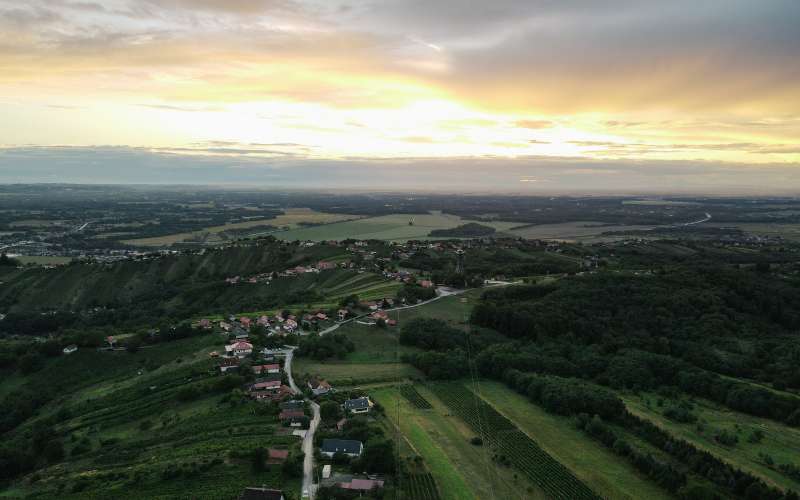 dron, zračni, panorama, ulice, lendava, vinarium