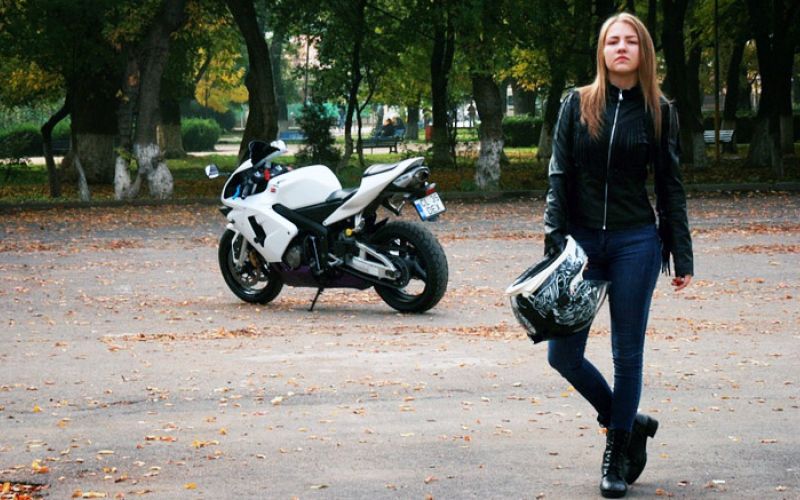 motocikel, motor, dekle