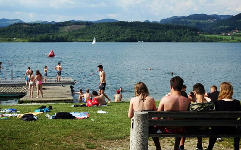 velenje, plaza, jezero, poletje