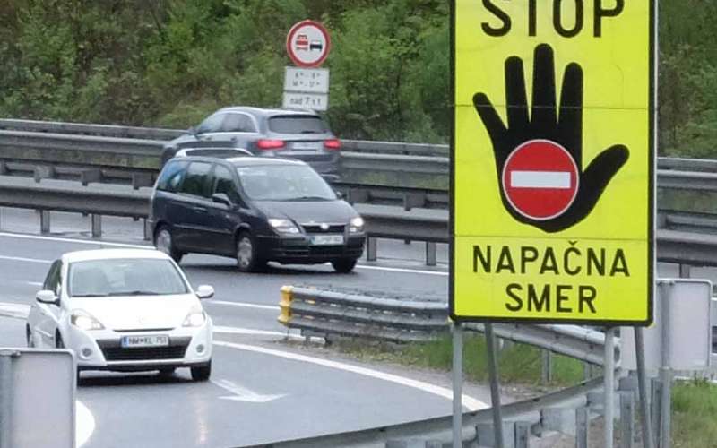 napačna smer, avtocesta