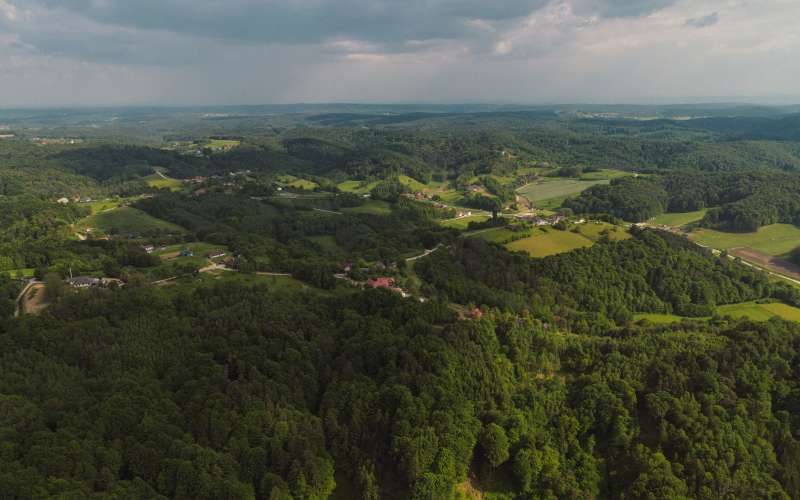 dron, panorama, simbolična, goričko, gozd, narava