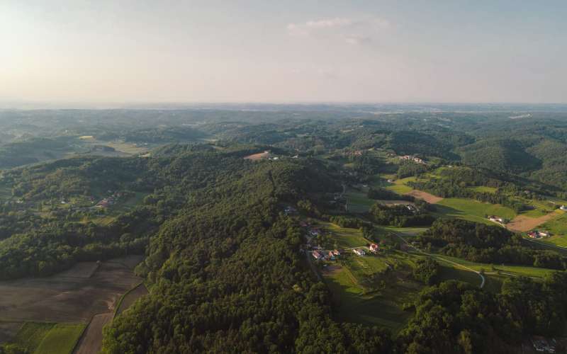 dron, panorama, simbolična, goričko, gozd, narava