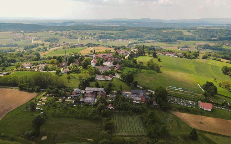 dron, panorama, simbolična, goričko, gozd, narava