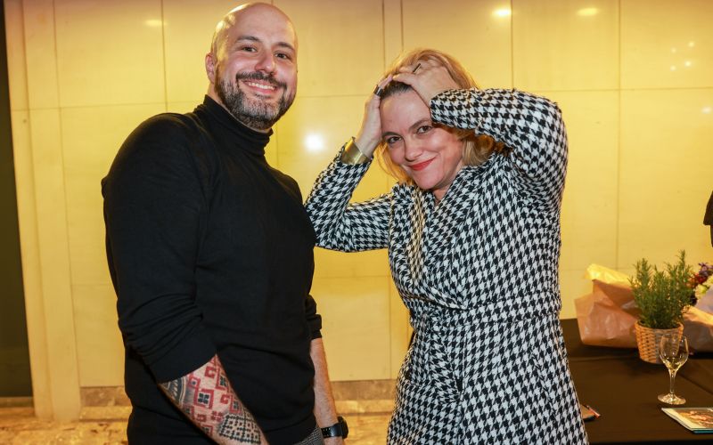 Režiser in dramaturginja takoj po predstavi