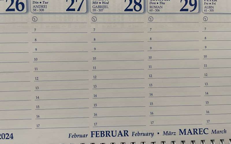 februar, koledar