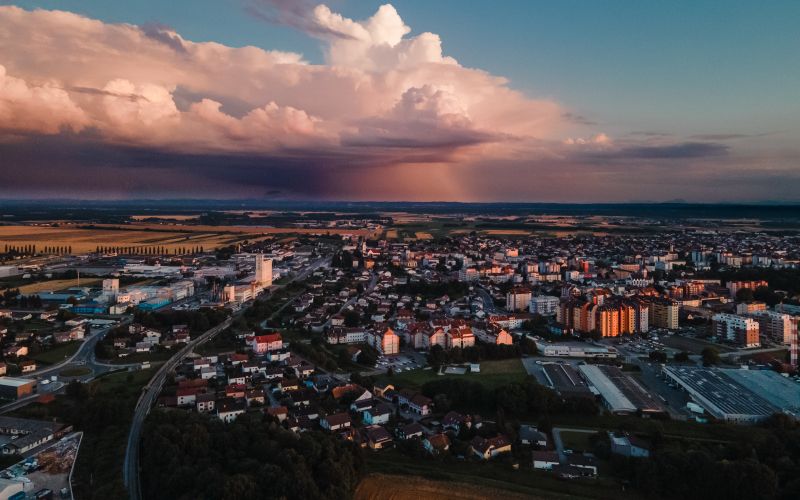 simbolična, vreme, dron, nevihta, oblačno, murska-sobota, podnebje, dež