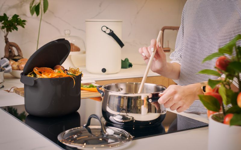 Organko Daily on a side while cooking the meal, Bokashi Organko 2 behind (2).jpg
