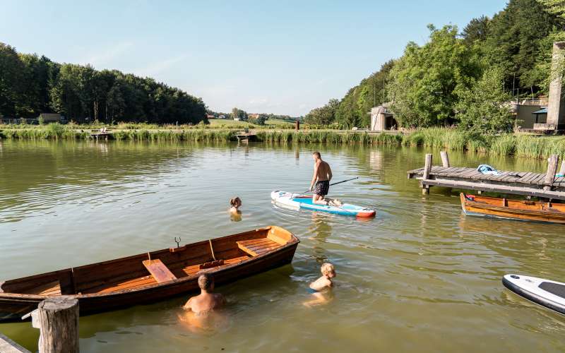 blaguško-jezero, kopanje, poletje, sup, jezero