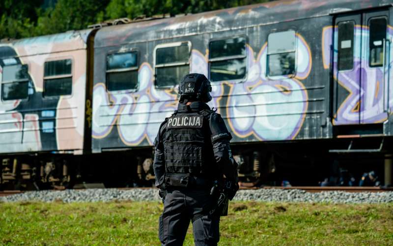 policija, vlak, teroristični-napad, urjenje, vaja, gotenica, vadbeni-center