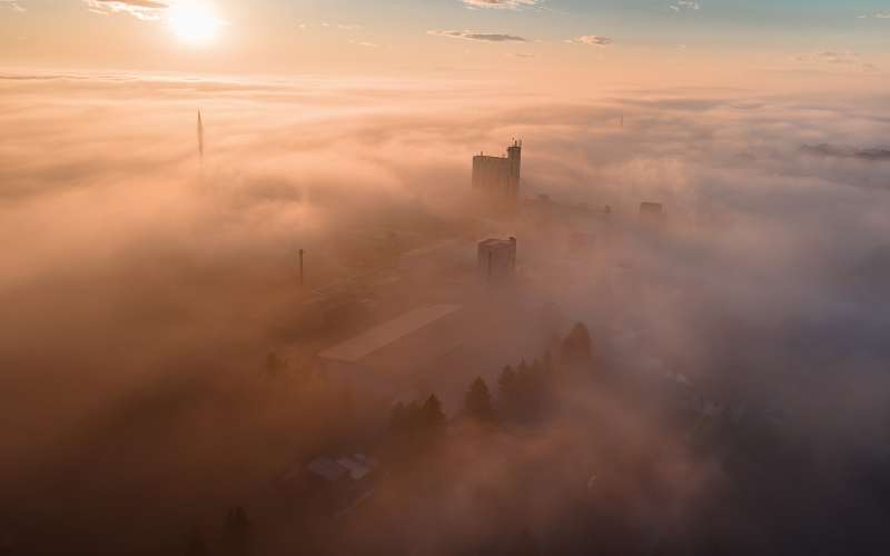 simbolična, nebo, megla, dron, murska-sobota, sončni-zahod, sonce, oblaki