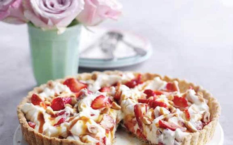 strawberry hazelnut tart
