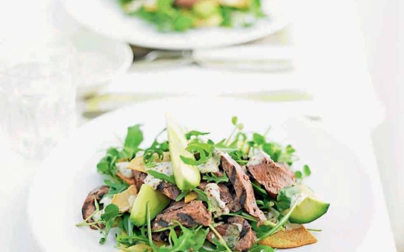 peppered steak tortilla salad