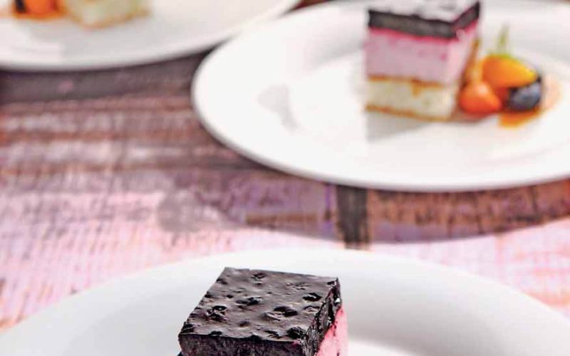 kokosova tortica z borovnicami