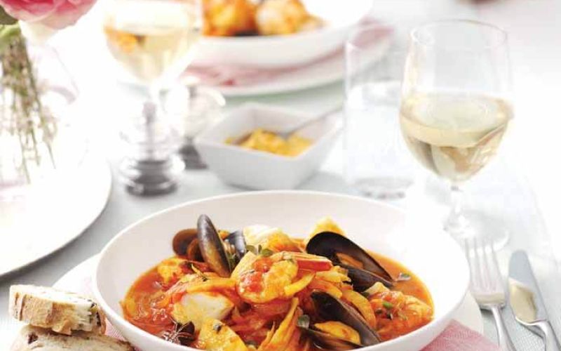 summer fish stew with quick rouille