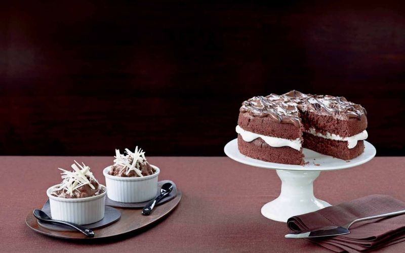 light and fluffy chocolate mocha cakedouble choc cardamom pots