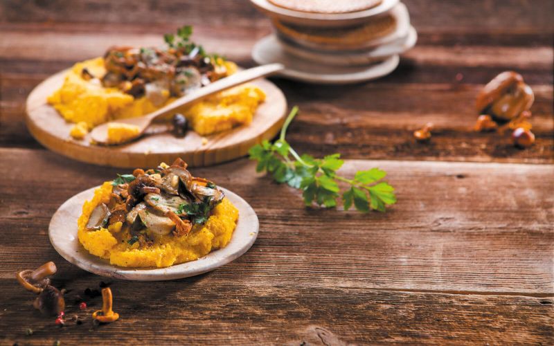Polenta z gobami