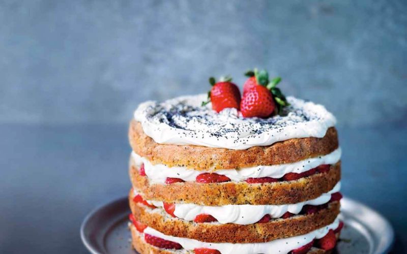strawberry and poppy seed cakestrawberry surprisein season