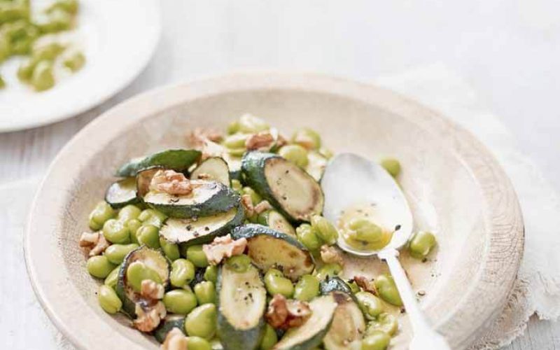 broad bean and courgette salad